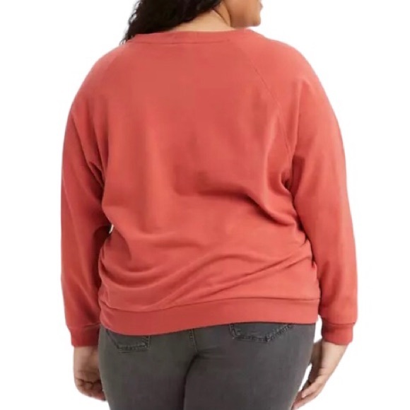 1X Levi’s Vintage Raglan Crewneck Graphic Orange Logo Sweatshirt Long Sleeve - Picture 2 of 11